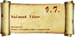 Valasek Tibor névjegykártya